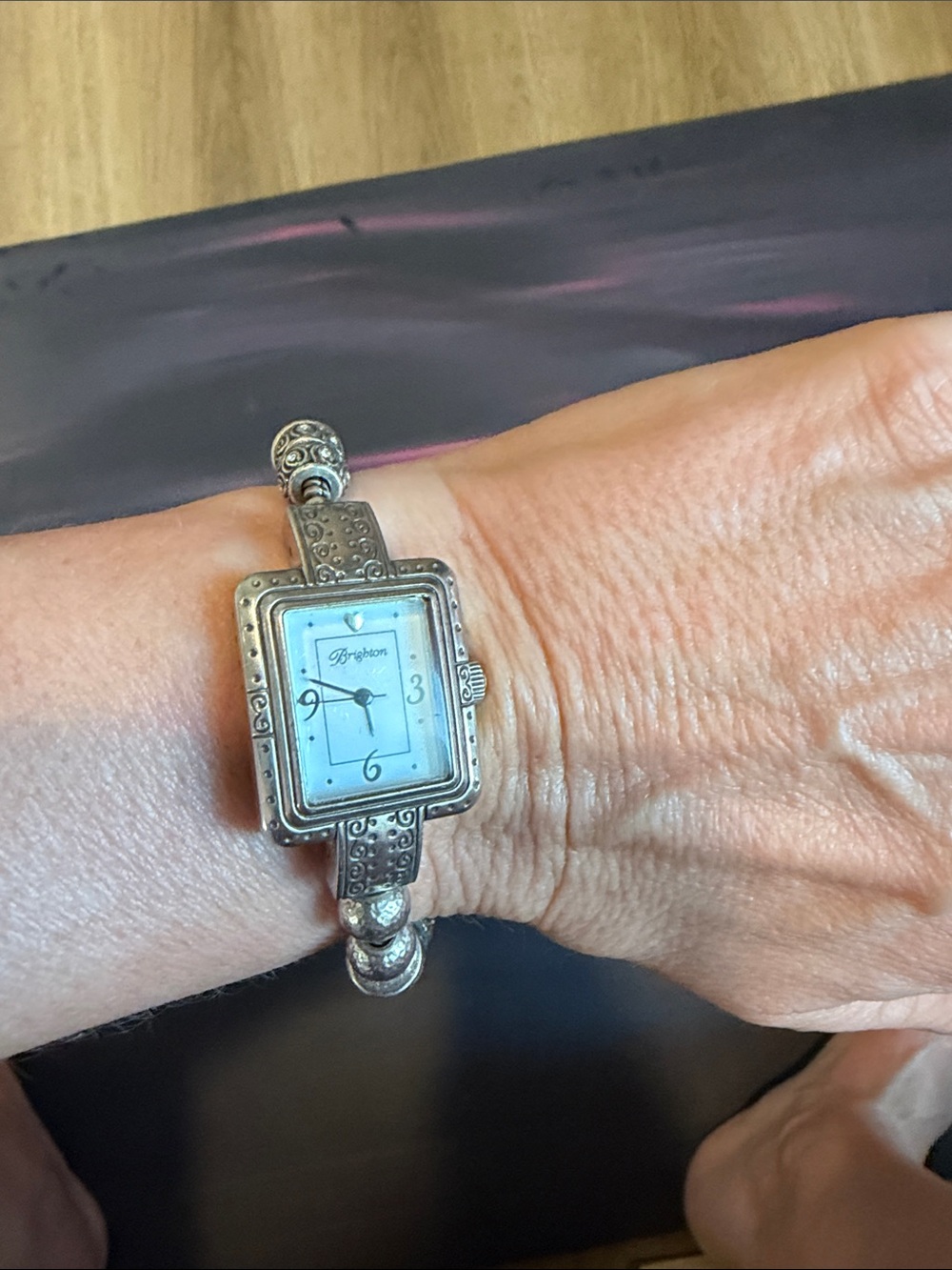 Brighton Silver Tone Watch with Toggle Bracelet New Battery.